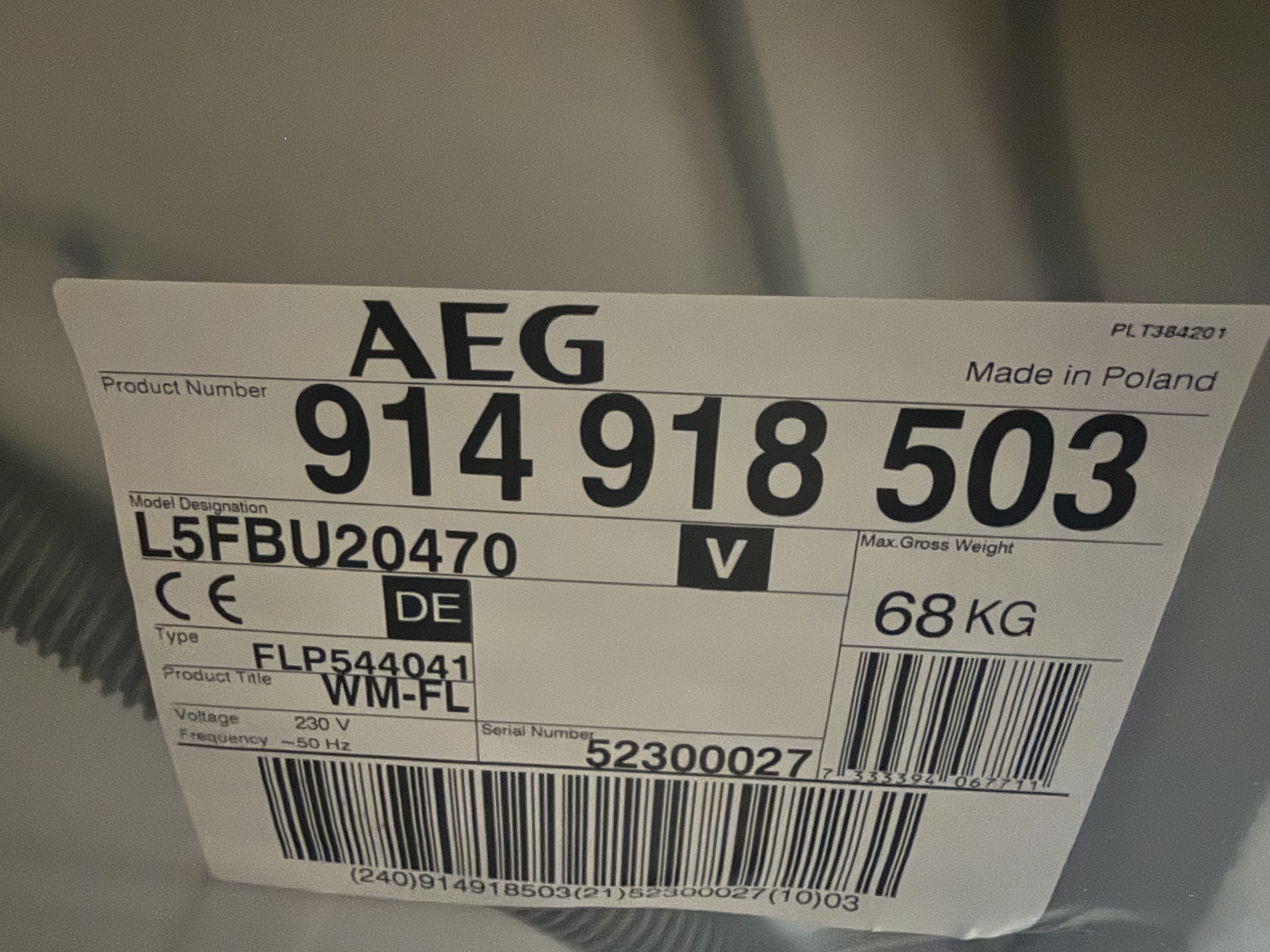 AEG L5FBU20470 – Waschmaschine Weiß | 2 Jahre Garantie